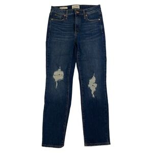 Universal Thread High Rise Slim Straight Denim Blue Jeans Dark Wash Sz 0 / 25